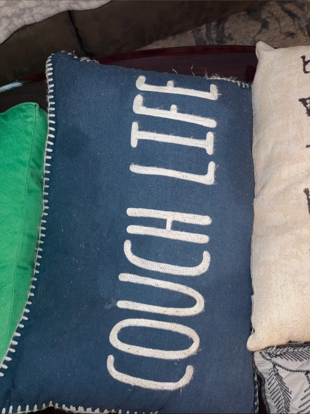Couch Life Decorative Throw Pillow - Navy Blue